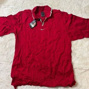 Vintage Nike Tiger Woods Yin Yang Golf Polo Men L Red Striped Swoosh Check 90s